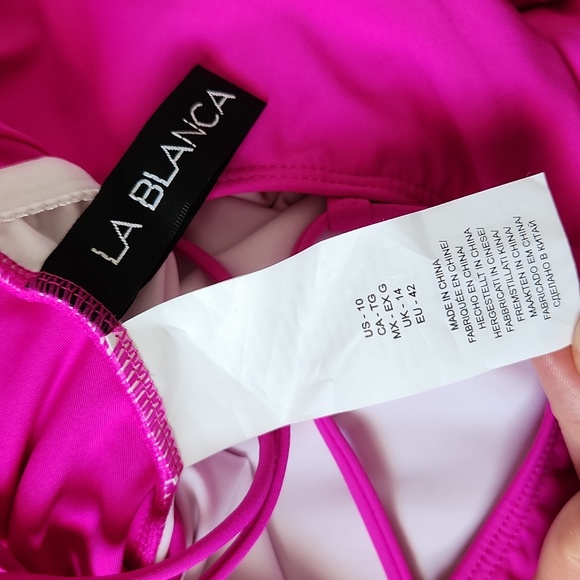 NEW La Blanca | Orchid Lace-Up Asymmetrical One-Piece Size 10 - Picture 7 of 8